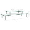 2-Tier Monitor Stand Transparent Glass - Organize Your Desk