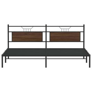 Stylish Brown Oak Bed Frame 193x203 cm | Peak Comfort & Support