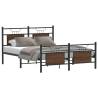  Bed Frame without Mattress Brown Oak 137x190 cm Engineered Wood Colour brown oak Size 137 x 190 cm Model with headboard & footboard 