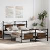 Brown Oak Bed Frame 137x190 cm - Durable, Stylish Design