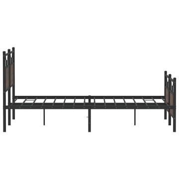 Brown Oak Bed Frame 137x190 cm - Durable, Stylish Design