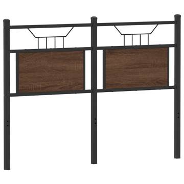 Stylish Brown Oak Headboard - 120 cm Engineered Wood & Steel