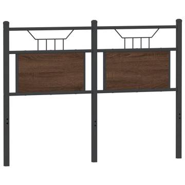 Stylish Brown Oak Headboard - 120 cm Engineered Wood & Steel