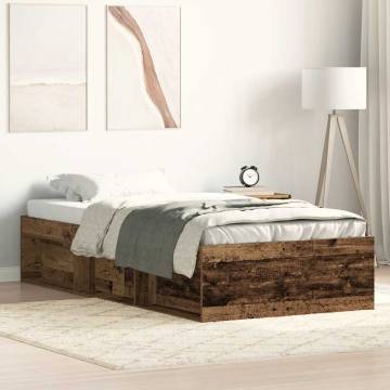 Stylish Old Wood Bed Frame 90x190 cm - Durable & Functional