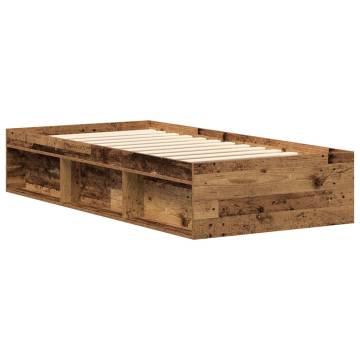 Stylish Old Wood Bed Frame 90x190 cm - Durable & Functional