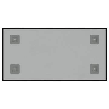 Wall-Mounted Magnetic Board Black - 40x20 cm Tempered Glass