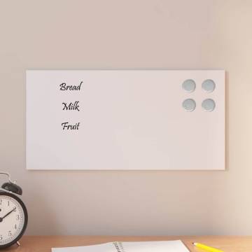 Wall-mounted Magnetic Board White 40x20 cm | Tempered Glass