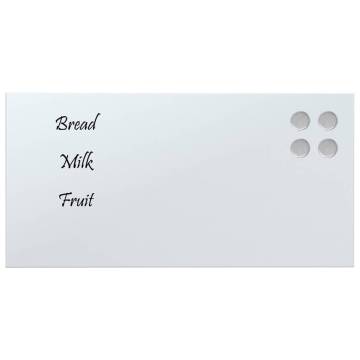 Wall-mounted Magnetic Board White 40x20 cm | Tempered Glass