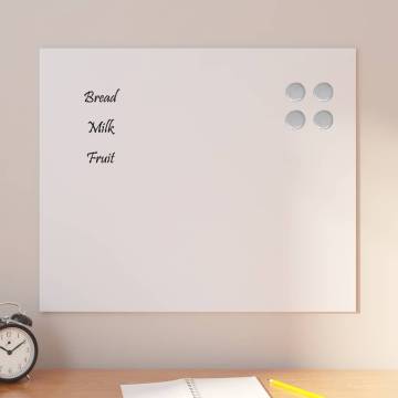 Wall-mounted Magnetic Board White 60x50 cm - Durable Tempered Glass