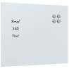 Wall-mounted Magnetic Board White 60x50 cm - Durable Tempered Glass