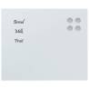 Wall-mounted Magnetic Board White 60x50 cm - Durable Tempered Glass