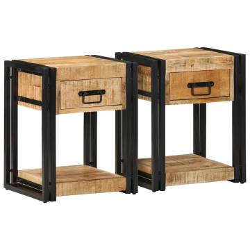 Elegant Bedside Cabinets - Solid Mango Wood - 2 pcs