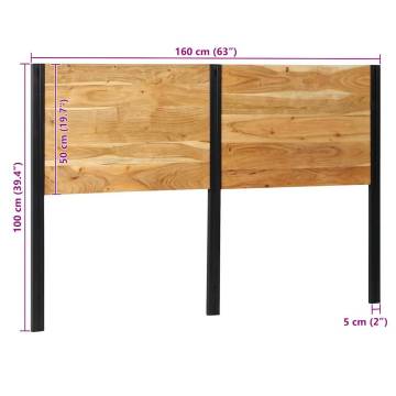 Stylish Solid Wood Acacia & Iron Headboard - 160 cm