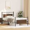 Brown Oak Bed Frame 100x190 cm - Sturdy & Stylish | HipoMarket