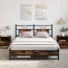  Bed Frame without Mattress Smoked Oak 140x200 cm Engineered Wood Colour smoked oak Size 140 x 200 cm Model with headboard & dual low footboard 