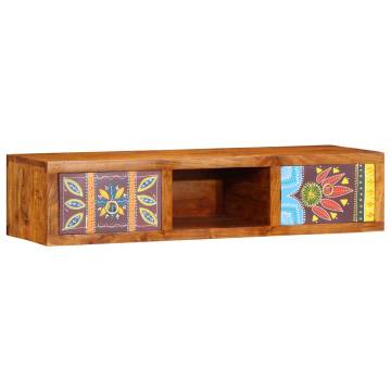 Wall-Mounted TV Cabinet - Multicolour Solid Wood Acacia