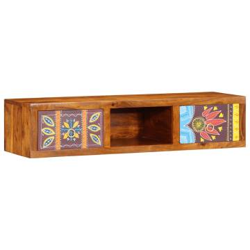 Wall-Mounted TV Cabinet - Multicolour Solid Wood Acacia