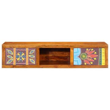 Wall-Mounted TV Cabinet - Multicolour Solid Wood Acacia