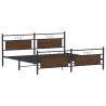 Metal Bed Frame without Mattress - Brown Oak 193x203 cm