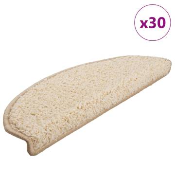 Stair Mats 30 pcs Cream - Non-Slip & Stylish | HiPoMarket