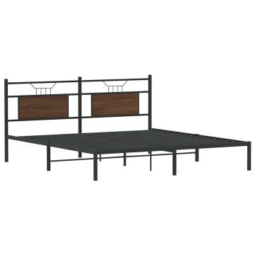 Brown Oak Bed Frame 183x203 cm - Durable & Stylish