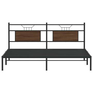 Brown Oak Bed Frame 183x203 cm - Durable & Stylish