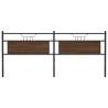 Stylish Brown Oak Headboard - 200 cm Engineered Wood & Steel