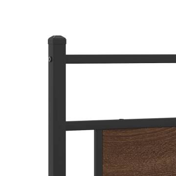 Stylish Brown Oak Headboard - 200 cm Engineered Wood & Steel