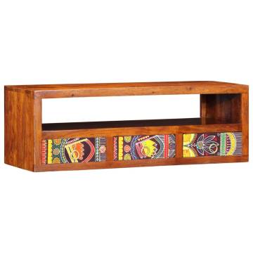 Wall-Mounted TV Cabinet - Multicolour Solid Wood Acacia