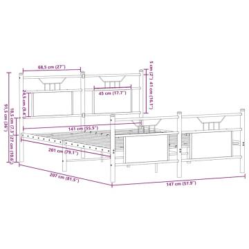 Sonoma Oak Bed Frame 140x200 cm | Hipomarket