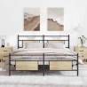  Metal Bed Frame without Mattress Sonoma Oak 180x200 cm Super King Colour sonoma oak Size 183 x 203 cm Model with headboard & footboard 