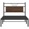 Brown Oak Bed Frame 100x190 cm - No Mattress Included