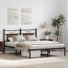 Brown Oak Bed Frame 137x190 cm - Durable & Stylish