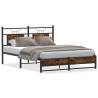 Stylish Smoked Oak Bed Frame 137x190 cm - No Mattress Included