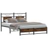 Stylish Smoked Oak Bed Frame 137x190 cm - No Mattress Included