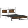 Stylish Smoked Oak Bed Frame 137x190 cm - No Mattress Included