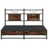 Stylish Smoked Oak Bed Frame 137x190 cm - No Mattress Included