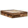 Durable Bed Frame without Mattress - Old Wood 140x200cm