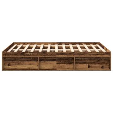 Old Wood Small Double Bed Frame 120x190cm - HipoMarket