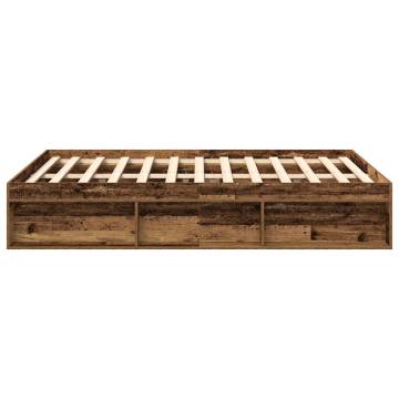 Bed Frame without Mattress Old Wood 140x190cm | HipoMarket