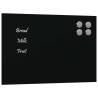 Wall-mounted Magnetic Board Black - 30x20 cm Tempered Glass