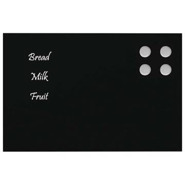 Wall-mounted Magnetic Board Black - 30x20 cm Tempered Glass