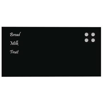 Wall-Mounted Magnetic Board Black 80x40 cm Tempered Glass