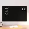  Wall-mounted Magnetic Board Black 80x50 cm Tempered Glass Colour black Size 80 x 50 cm 