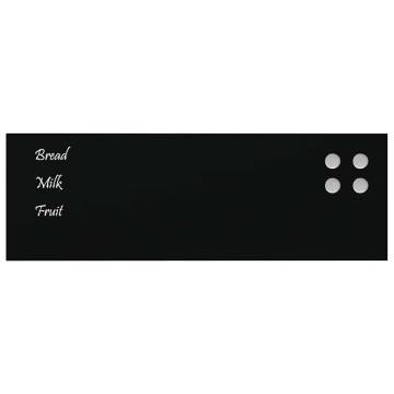 Wall-Mounted Magnetic Board Black 60x20 cm - Tempered Glass