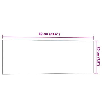 Wall-Mounted Magnetic Board White 60x20 cm - Tempered Glass