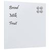 Wall-mounted Magnetic Board White 60x60 cm Tempered Glass