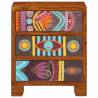 Multicolour Sideboard - Solid Wood Acacia | 50x35x60 cm