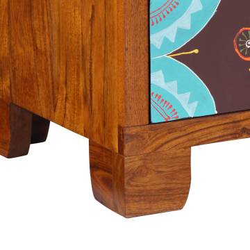 Multicolour Sideboard - Solid Wood Acacia | 50x35x60 cm