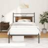 Brown Oak Bed Frame 107x203 cm - Durable & Stylish Design